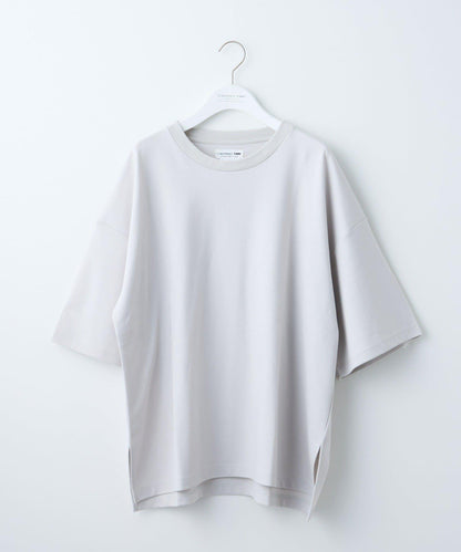 【男女通用】平紋高計數側開叉寬鬆T恤