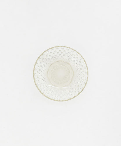 廣田硝子 雨滴紋豆皿 琥珀色