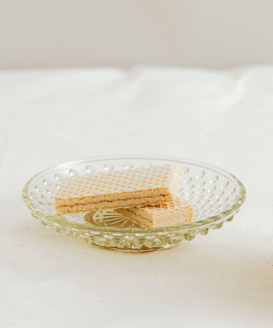 廣田硝子 雨滴紋豆皿 琥珀色