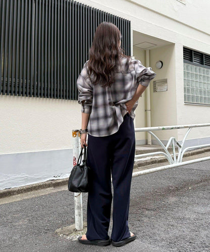 腰部分分層設計休閒褲