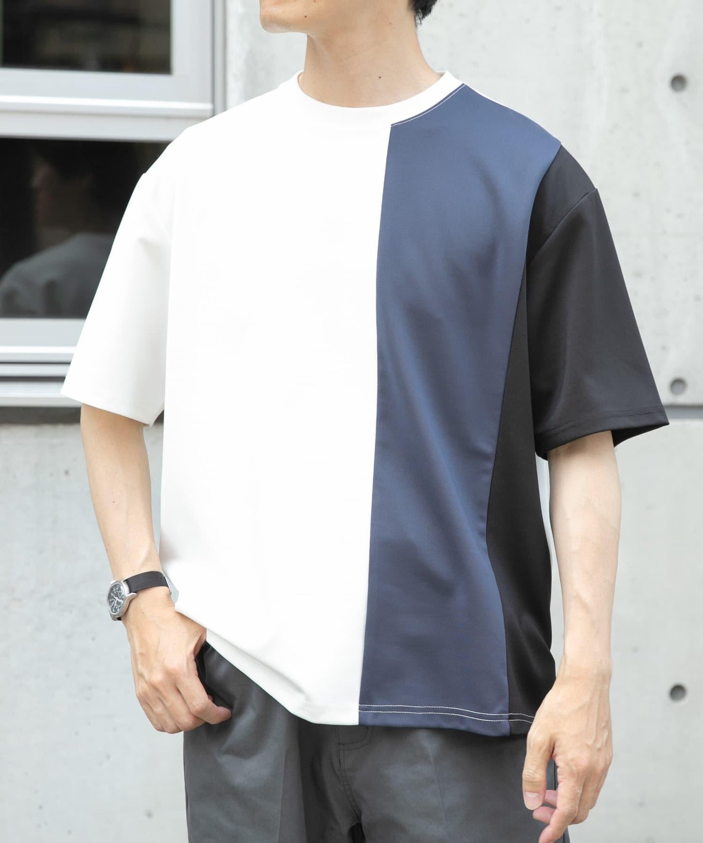 拼接設計短袖上衣