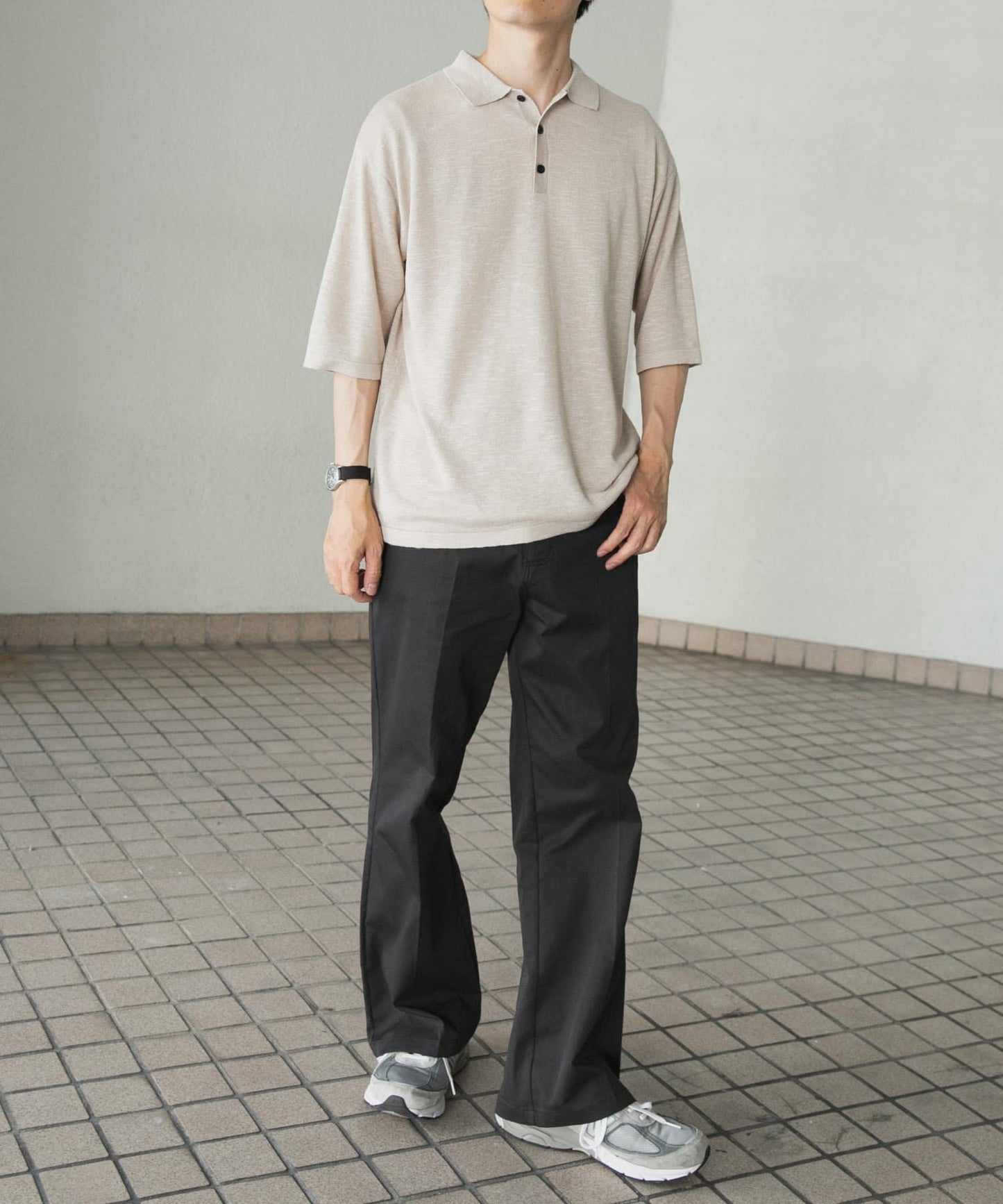 人造絲亞麻短袖針織POLO衫