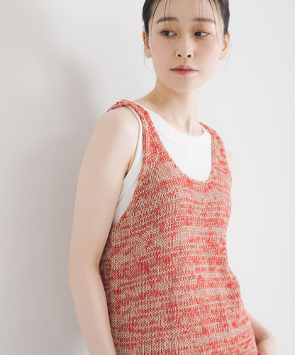 亞麻混紡無袖針織衫