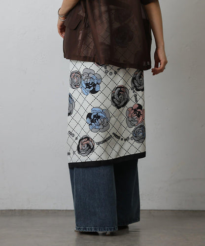 花卉圖案大方巾 90×90