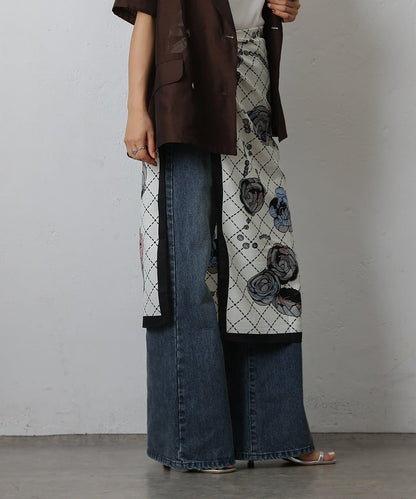 花卉圖案大方巾 90×90