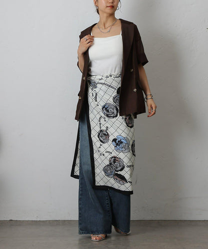 花卉圖案大方巾 90×90