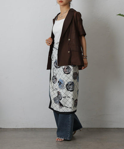 花卉圖案大方巾 90×90