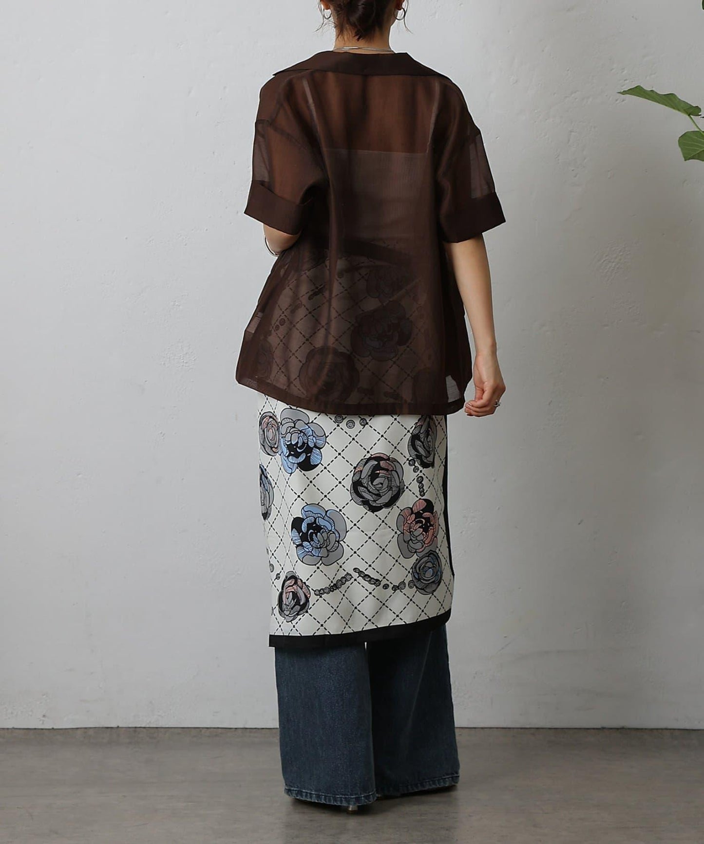 花卉圖案大方巾 90×90