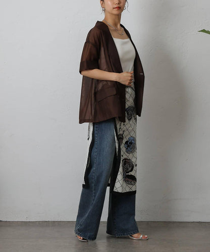 花卉圖案大方巾 90×90