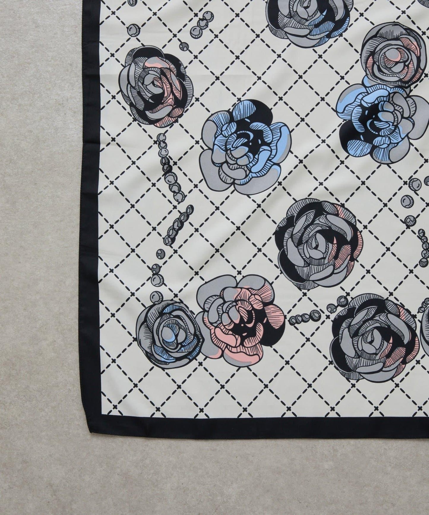 花卉圖案大方巾 90×90