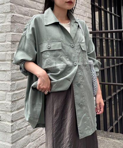 清涼天絲長袖襯衫