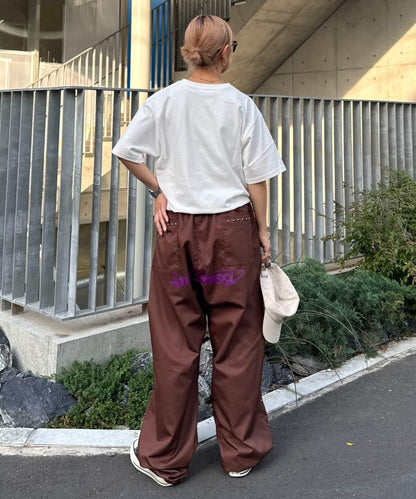 【SG】雙層膝部鉚釘傘布褲