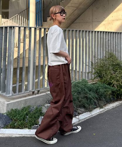 【SG】雙層膝部鉚釘傘布褲