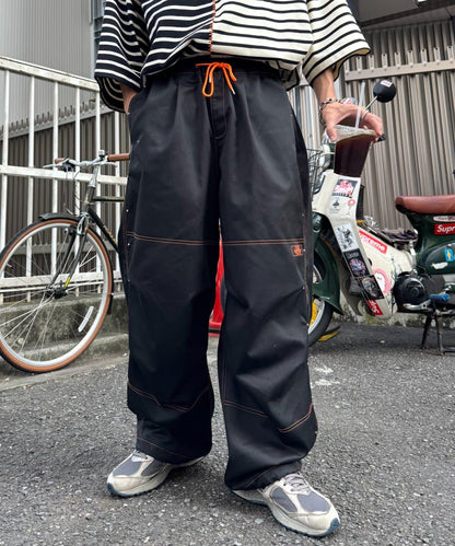 【SG】雙層膝部鉚釘傘布褲