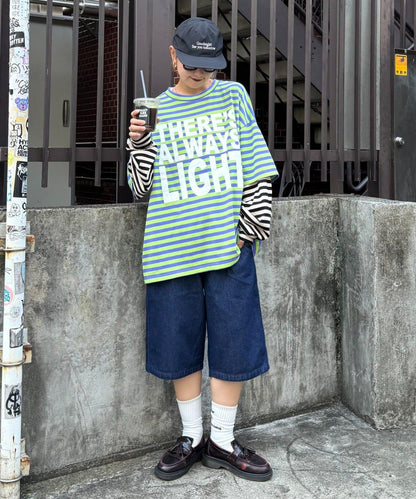 【SG】條紋疊層短袖T恤