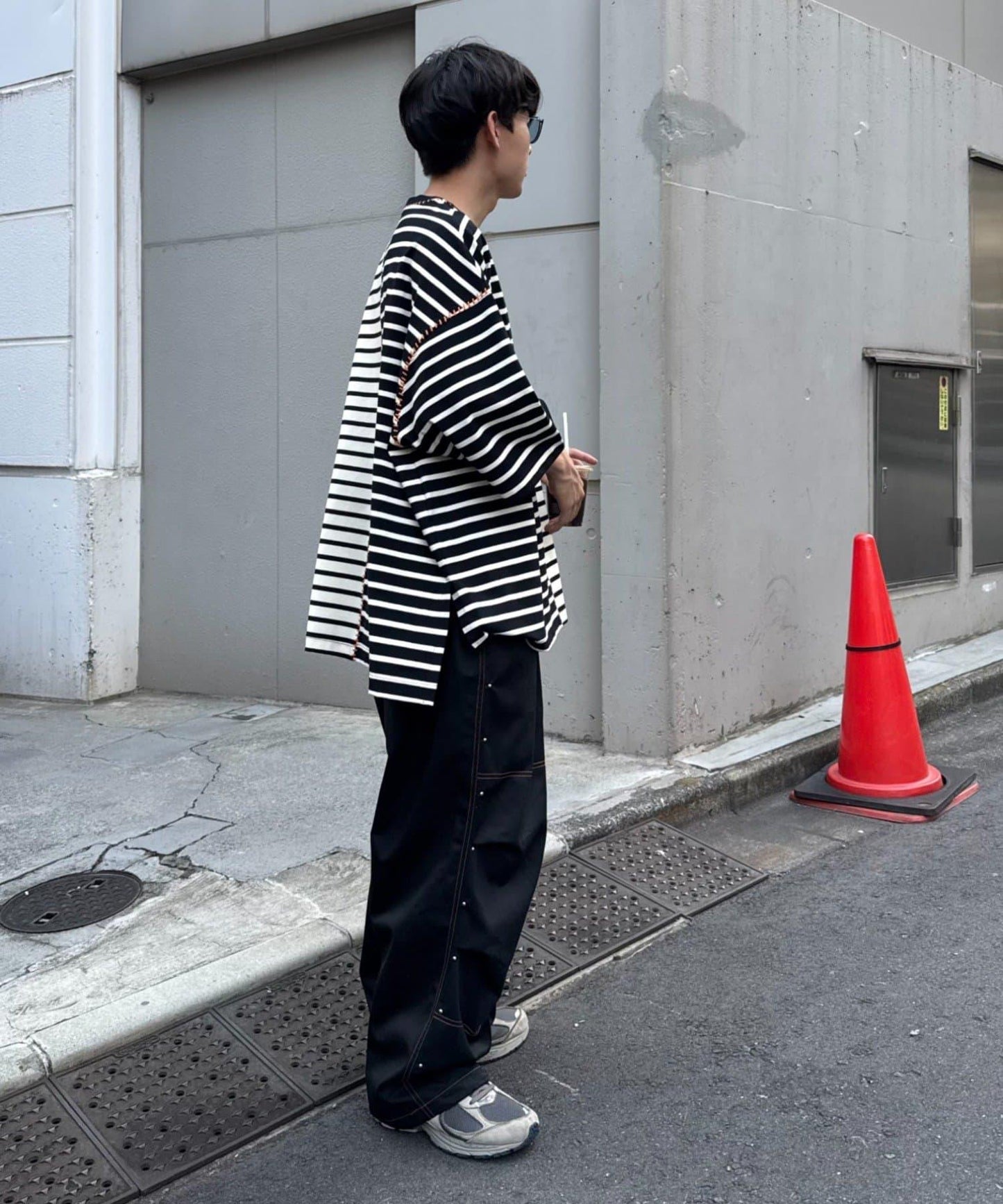 【SG】雙層膝部鉚釘傘布褲