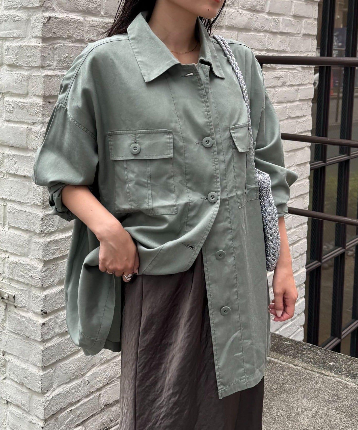 清涼天絲長袖襯衫