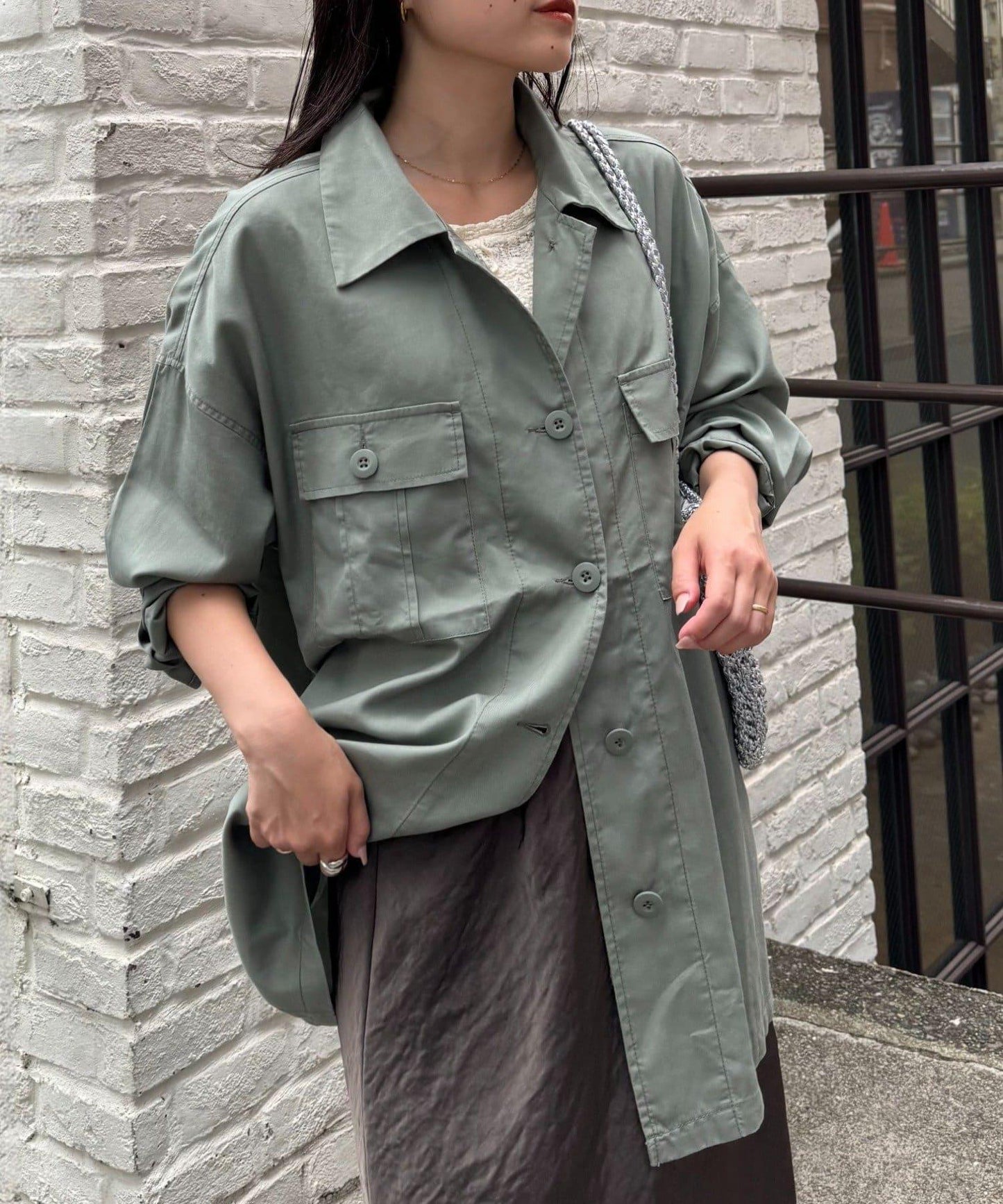 清涼天絲長袖襯衫