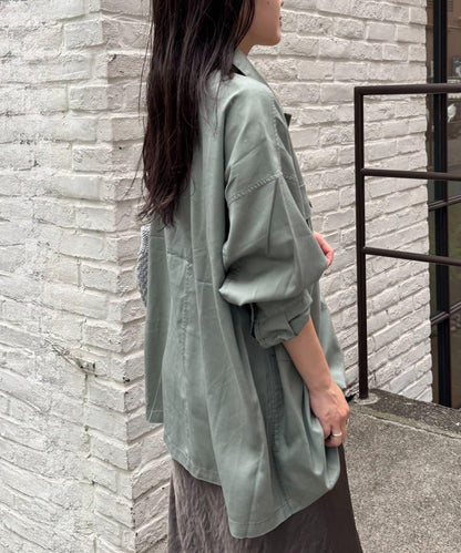 清涼天絲長袖襯衫