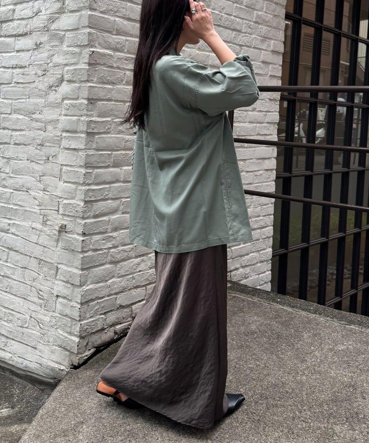 清涼天絲長袖襯衫