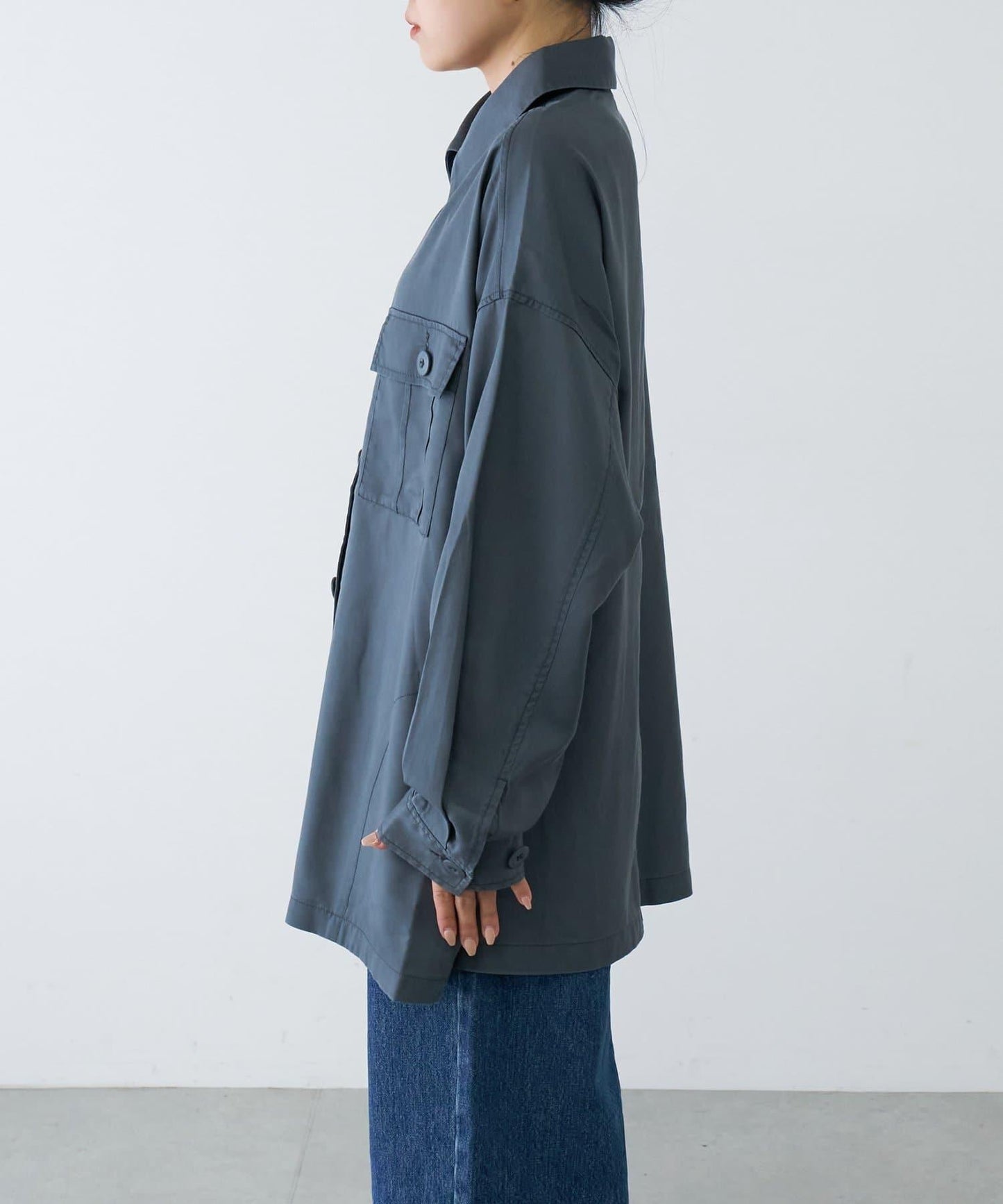 清涼天絲長袖襯衫