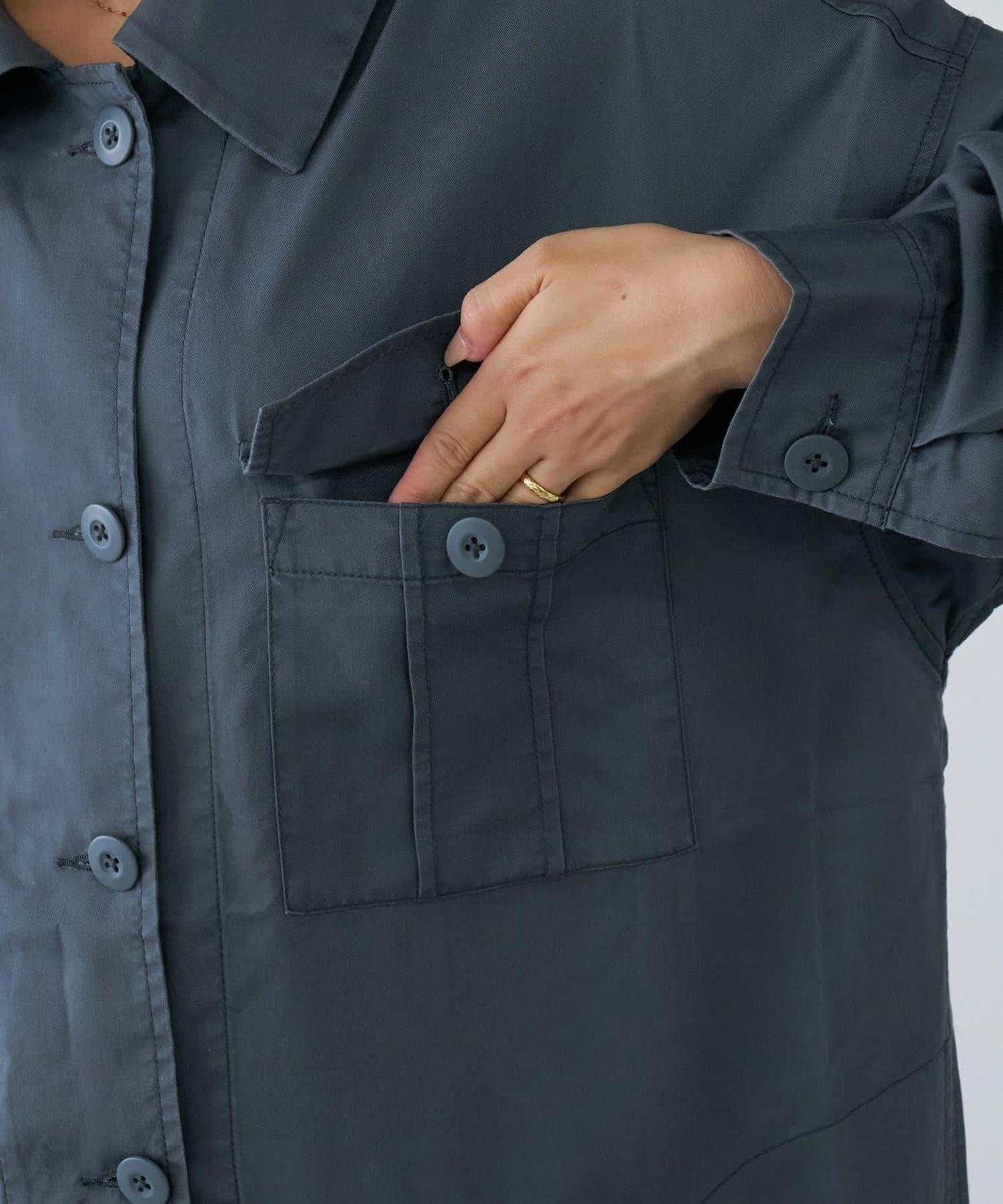 清涼天絲長袖襯衫