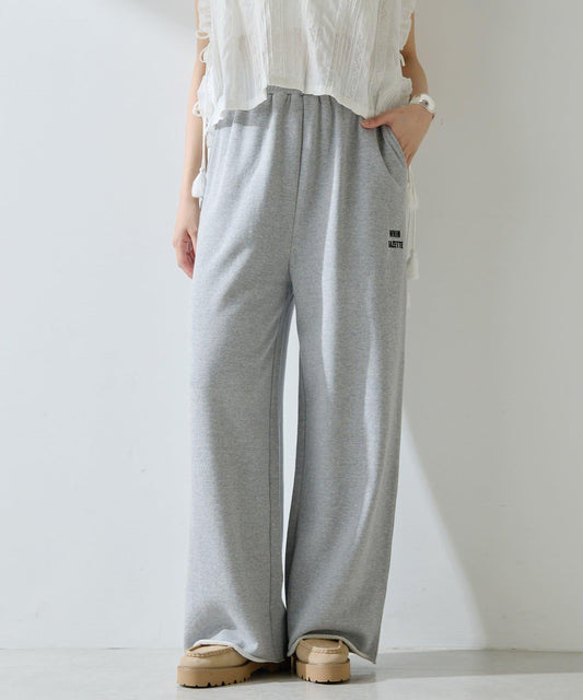 標誌後毛呢寬鬆褲