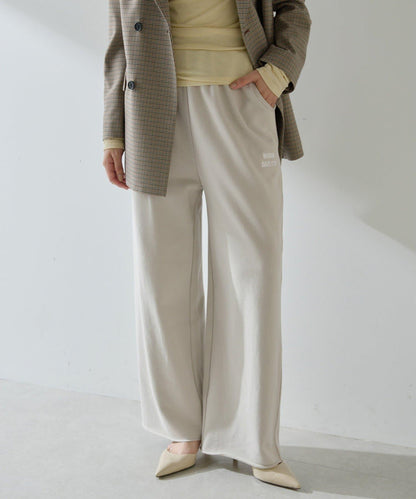 標誌後毛呢寬鬆褲