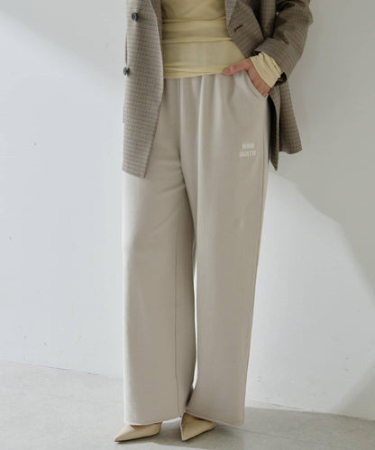 標誌後毛呢寬鬆褲