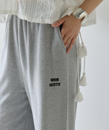 標誌後毛呢寬鬆褲