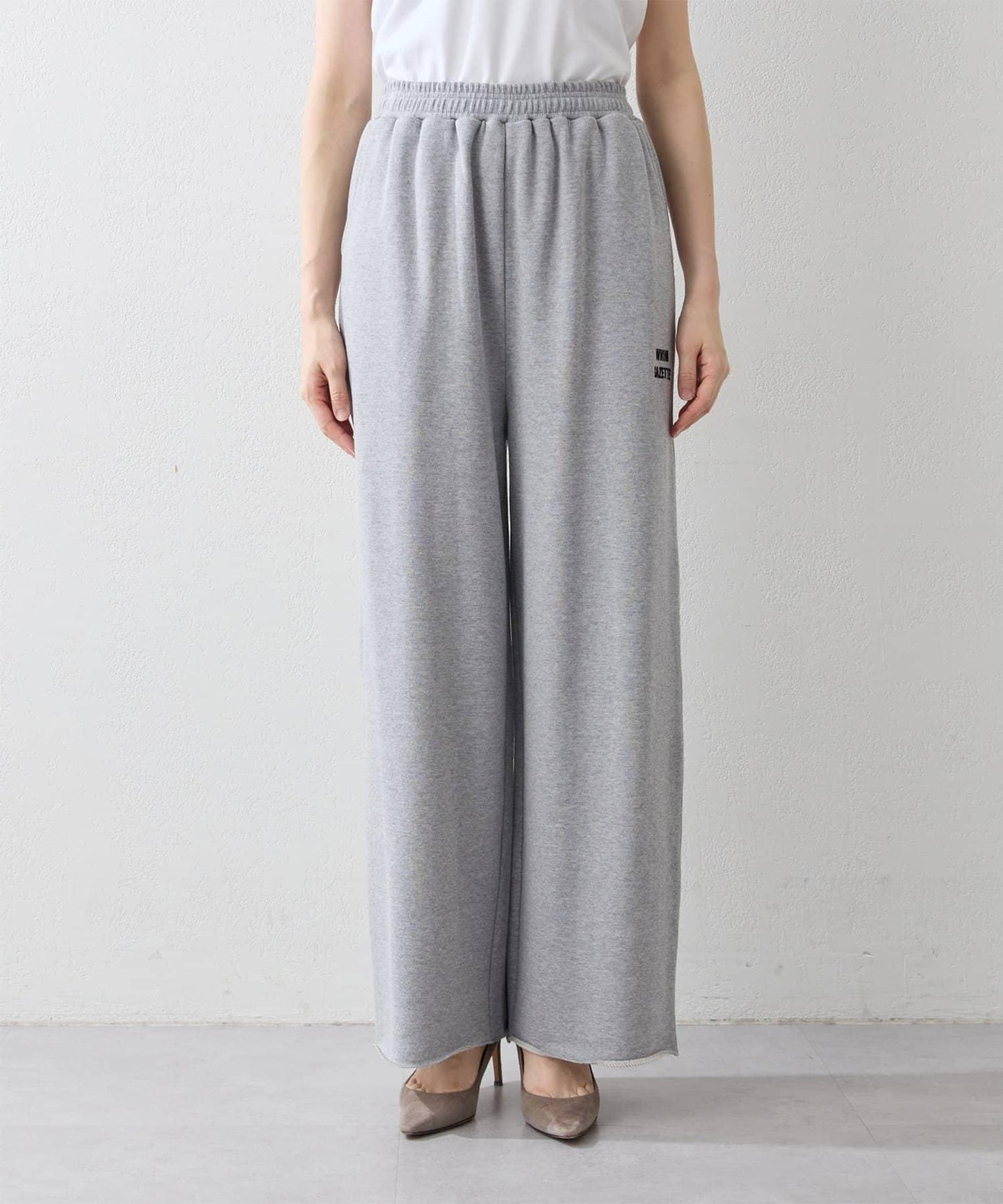 標誌後毛呢寬鬆褲