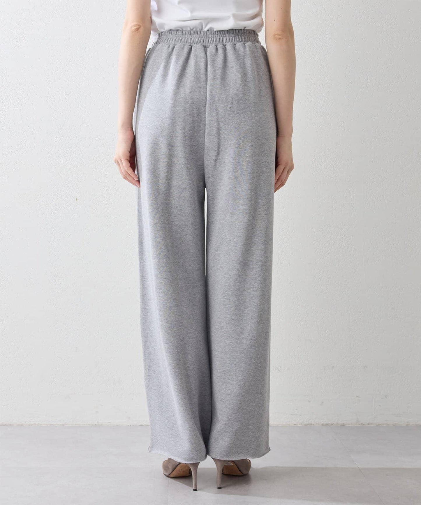 標誌後毛呢寬鬆褲