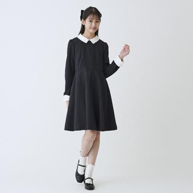 蕾絲領連衣裙