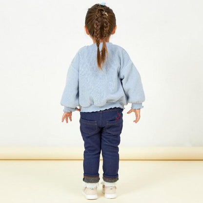 KP牛仔針織內加絨長褲（80～90）