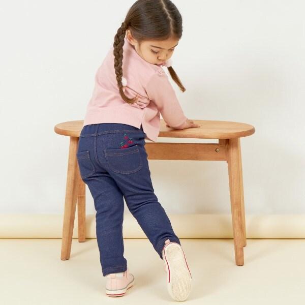 KP牛仔針織內加絨長褲（80～90）