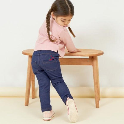 KP牛仔針織內加絨長褲（80～90）