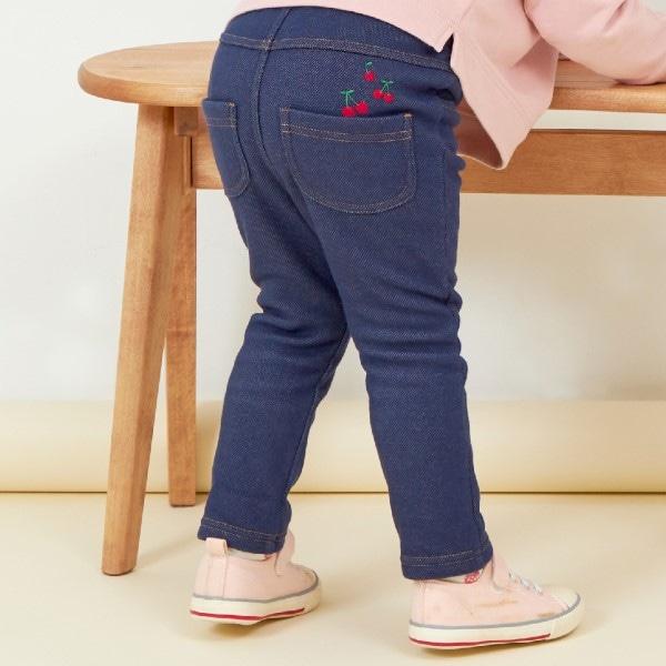 KP牛仔針織內加絨長褲（80～90）