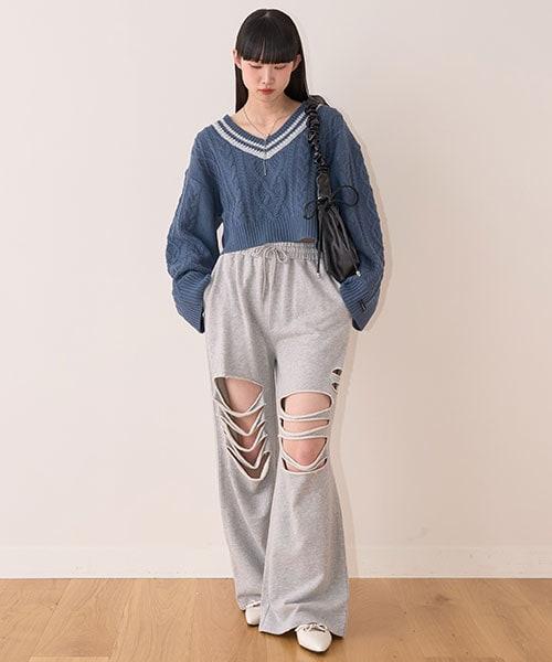 破洞衛褲【韓國時尚】