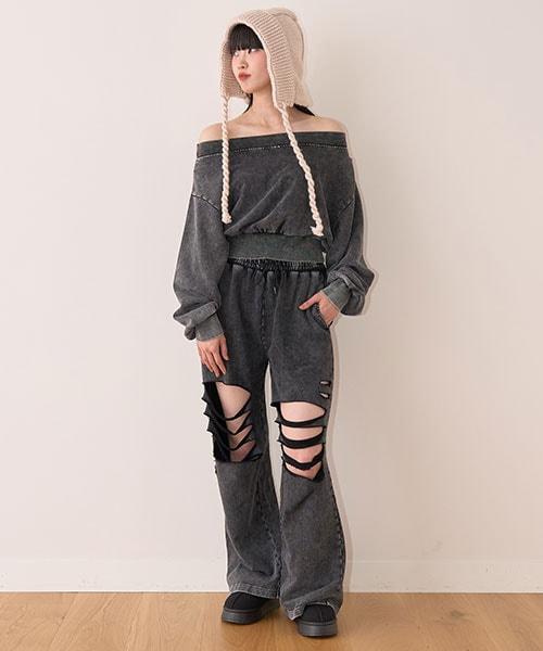 破洞衛褲【韓國時尚】