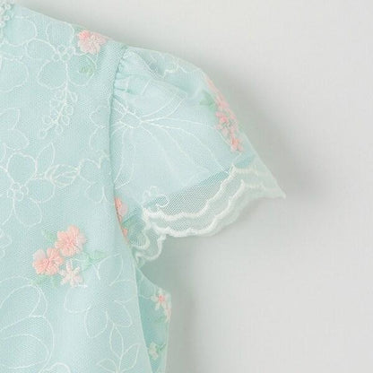 花卉刺繡網紗蕾絲連衣裙