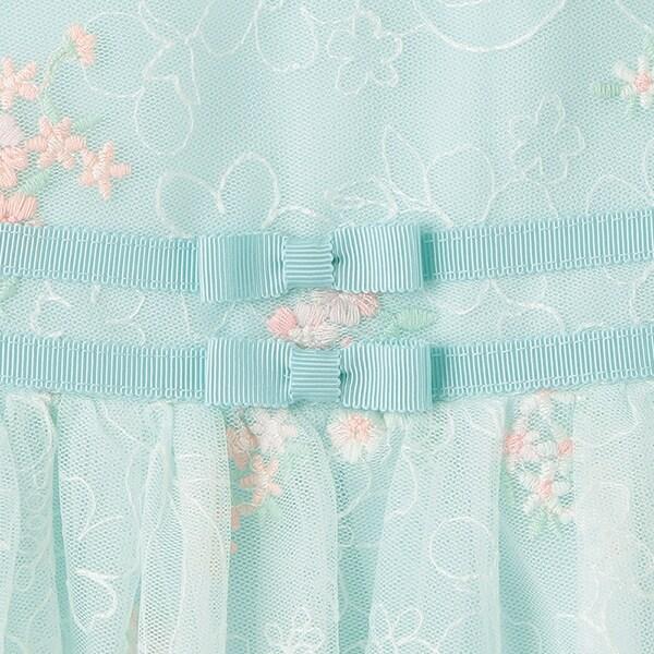 花卉刺繡網紗蕾絲連衣裙