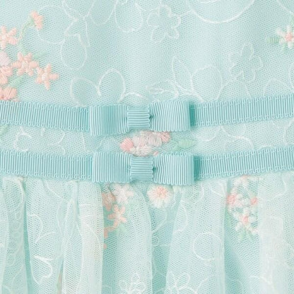 花卉刺繡網紗蕾絲連衣裙