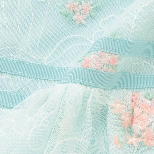 花卉刺繡網紗蕾絲連衣裙
