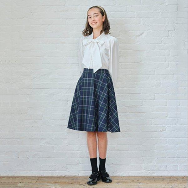*格紋喇叭裙