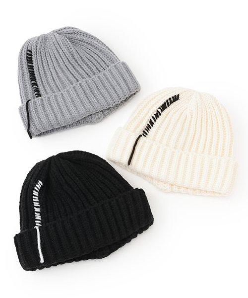 拼接線針織帽【韓國時尚】