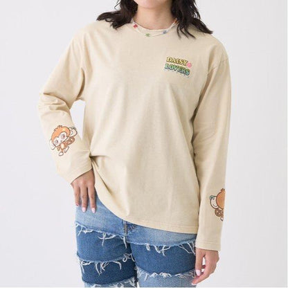 ルッキー 袖拼接貼布T恤