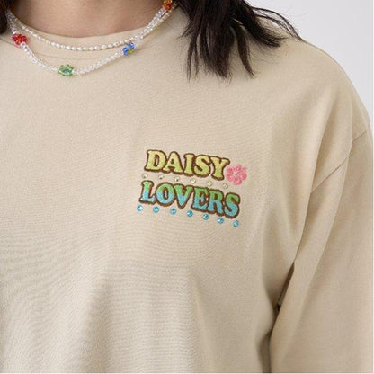 ルッキー 袖拼接貼布T恤