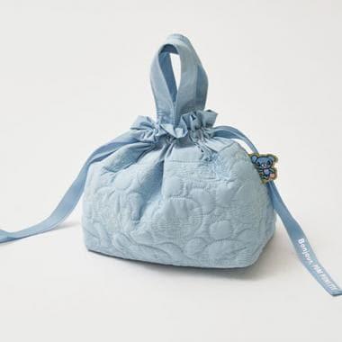 薄荷君全圖案刺繡束口托特包