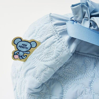 薄荷君全圖案刺繡束口托特包