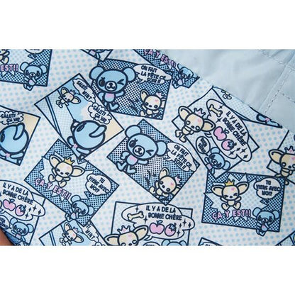 薄荷君全圖案刺繡束口托特包